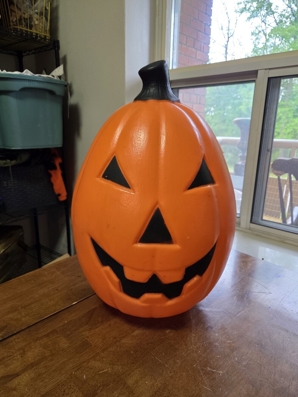Vintage 1992 TPI Halloween Blow Mold Pumpkin Jack-O-Lantern 21" - Made in Canada
